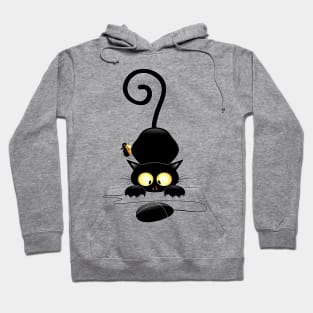 Cat chasing a...Computer Mouse Humorous Characters Hoodie